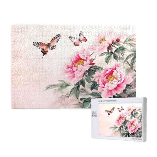Puzzle Pfingstrose Puzzle 300 Teile Schmetterling Holzpuzzle Erwachsene mit Schachtel und Poster, Schwieriges-Unterhaltsames-Herausforderndes-Geeignet für Anfänger, Geschenke für Männer/Frauen 2T-131 Puzzle Pfingstrose Puzzle 300 Teile Schmetterling Holzpuzzle Erwachsene mit Schachtel und Poster, Schwieriges-Unterhaltsames-Herausforderndes-Geeignet für Anfänger, Geschenke für Männer/Frauen 2T-131 von Tamalsj