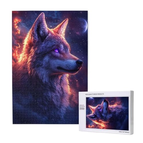 Puzzle Planet Puzzle 300 Teile Wolf Holzpuzzle Erwachsene mit Schachtel und Poster, Schwieriges - Unterhaltsames - Herausforderndes Spiel - Geeignet für Anfänger, Geschenke für Männer/Frauen 2T-1274 von Tamalsj