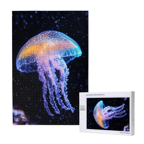 Puzzle Qualle Puzzle 2000 Teile Lila Holzpuzzle Erwachsene mit Schachtel und Poster, Schwieriges - Unterhaltsames - Herausforderndes Spiel - Geeignet für Anfänger, Geschenke für Männer/Frauen 2T-1911 von Tamalsj