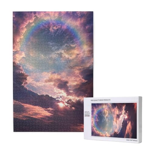 Puzzle Regenbogen Puzzle 1000 Teile Landschaft Holzpuzzle Erwachsene mit Schachtel und Poster, Schwieriges-Unterhaltsames-Herausforderndes-Geeignet für Anfänger, Geschenke für Männer/Frauen 2T-1722 von Tamalsj