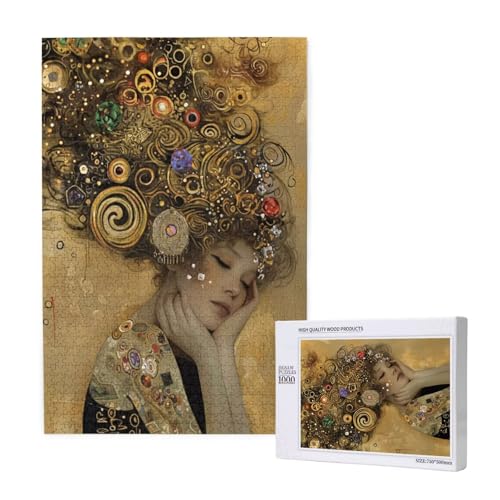 Puzzle Retro Puzzle 4000 Teile Frau Holzpuzzle Erwachsene mit Schachtel und Poster, Schwieriges - Unterhaltsames - Herausforderndes Spiel - Geeignet für Anfänger, Geschenke für Männer/Frauen 2T-2023 von Tamalsj