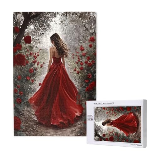 Puzzle Rose Puzzle 2000 Teile Frau Holzpuzzle Erwachsene mit Schachtel und Poster, Schwieriges - Unterhaltsames - Herausforderndes Spiel - Geeignet für Anfänger, Geschenke für Männer/Frauen 2T-1179 von Tamalsj