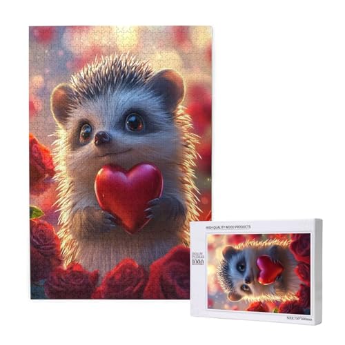 Puzzle Rose Puzzle 2000 Teile Igel Holzpuzzle Erwachsene mit Schachtel und Poster, Schwieriges - Unterhaltsames - Herausforderndes Spiel - Geeignet für Anfänger, Geschenke für Männer/Frauen 2T-1265 von Tamalsj