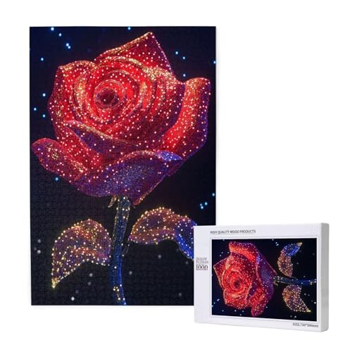 Puzzle Rose Puzzle 300 Teile Traum Holzpuzzle Erwachsene mit Schachtel und Poster, Schwieriges - Unterhaltsames - Herausforderndes Spiel - Geeignet für Anfänger, Geschenke für Männer/Frauen 2T-1336 von Tamalsj