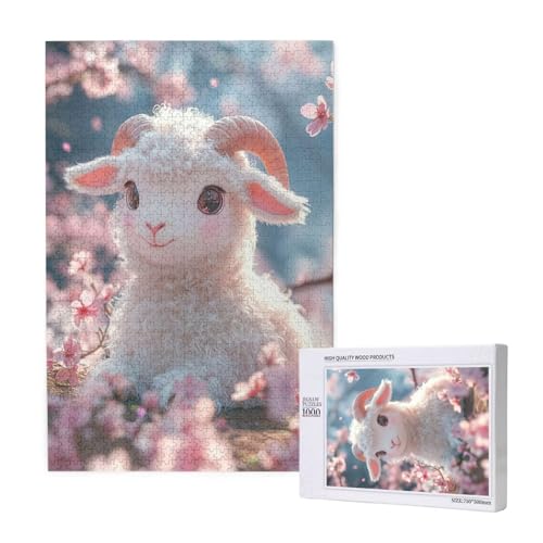 Puzzle Schaf Puzzle 1000 Teile Blume Holzpuzzle Erwachsene mit Schachtel und Poster, Schwieriges - Unterhaltsames - Herausforderndes Spiel - Geeignet für Anfänger, Geschenke für Männer/Frauen 2T-1750 Puzzle Schaf Puzzle 1000 Teile Blume Holzpuzzle Erwachsene mit Schachtel und Poster, Schwieriges - Unterhaltsames - Herausforderndes Spiel - Geeignet für Anfänger, Geschenke für Männer/Frauen 2T-1750 von Tamalsj