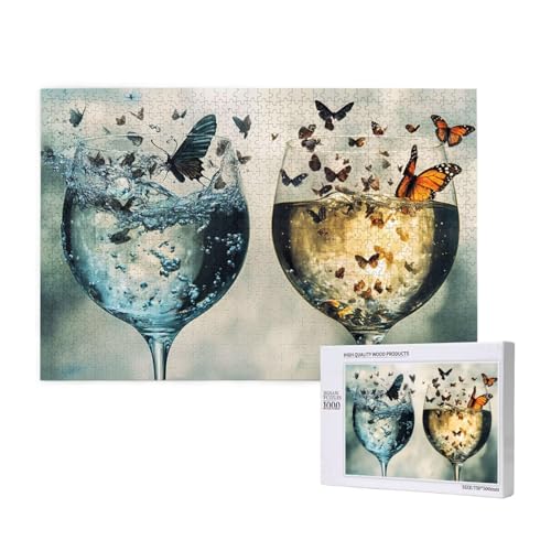 Puzzle Schmetterling Puzzle 2000 Teile Weinglas Holzpuzzle Erwachsene mit Schachtel und Poster, Schwieriges-Unterhaltsames-Herausforderndes-Geeignet für Anfänger, Geschenke für Männer/Frauen 2T-814 Puzzle Schmetterling Puzzle 2000 Teile Weinglas Holzpuzzle Erwachsene mit Schachtel und Poster, Schwieriges-Unterhaltsames-Herausforderndes-Geeignet für Anfänger, Geschenke für Männer/Frauen 2T-814 von Tamalsj