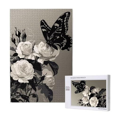 Puzzle Schmetterling Puzzle 300 Teile Blume Holzpuzzle Erwachsene mit Schachtel und Poster, Schwieriges - Unterhaltsames - Herausforderndes - Geeignet für Anfänger, Geschenke für Männer/Frauen 2T-2014 von Tamalsj