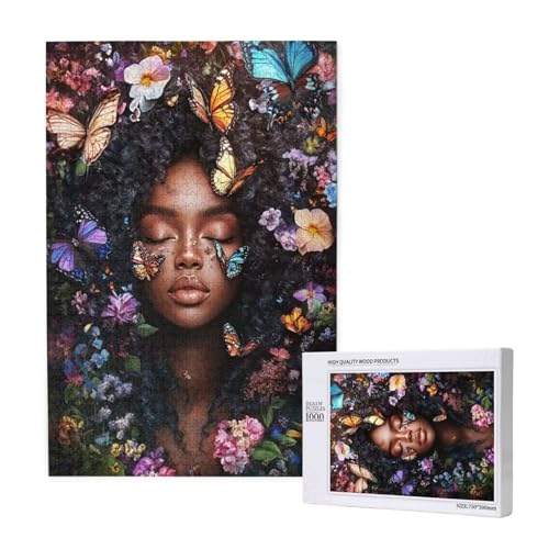 Puzzle Schmetterling Puzzle 300 Teile Frau Holzpuzzle Erwachsene mit Schachtel und Poster, Schwieriges - Unterhaltsames - Herausforderndes - Geeignet für Anfänger, Geschenke für Männer/Frauen 2T-2049 von Tamalsj