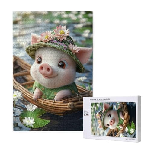 Puzzle Schwein Puzzle 300 Teile Blume Holzpuzzle Erwachsene mit Schachtel und Poster, Schwieriges - Unterhaltsames - Herausforderndes Spiel - Geeignet für Anfänger, Geschenke für Männer/Frauen 2T-1162 Puzzle Schwein Puzzle 300 Teile Blume Holzpuzzle Erwachsene mit Schachtel und Poster, Schwieriges - Unterhaltsames - Herausforderndes Spiel - Geeignet für Anfänger, Geschenke für Männer/Frauen 2T-1162 von Tamalsj