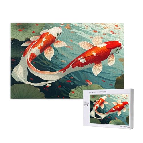 Puzzle See Puzzle 1000 Teile Koi Holzpuzzle Erwachsene mit Schachtel und Poster, Schwieriges - Unterhaltsames - Herausforderndes Spiel - Geeignet für Anfänger, Geschenke für Männer/Frauen 2T-17 Puzzle See Puzzle 1000 Teile Koi Holzpuzzle Erwachsene mit Schachtel und Poster, Schwieriges - Unterhaltsames - Herausforderndes Spiel - Geeignet für Anfänger, Geschenke für Männer/Frauen 2T-17 von Tamalsj