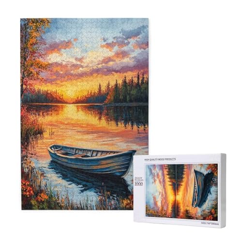 Puzzle Sonnenuntergang Puzzle 1000 Teile Boot Holzpuzzle Erwachsene mit Schachtel und Poster,Schwieriges - Unterhaltsames - Herausforderndes - Geeignet für Anfänger,Geschenke für Männer/Frauen 2T-2059 Puzzle Sonnenuntergang Puzzle 1000 Teile Boot Holzpuzzle Erwachsene mit Schachtel und Poster,Schwieriges - Unterhaltsames - Herausforderndes - Geeignet für Anfänger,Geschenke für Männer/Frauen 2T-2059 von Tamalsj