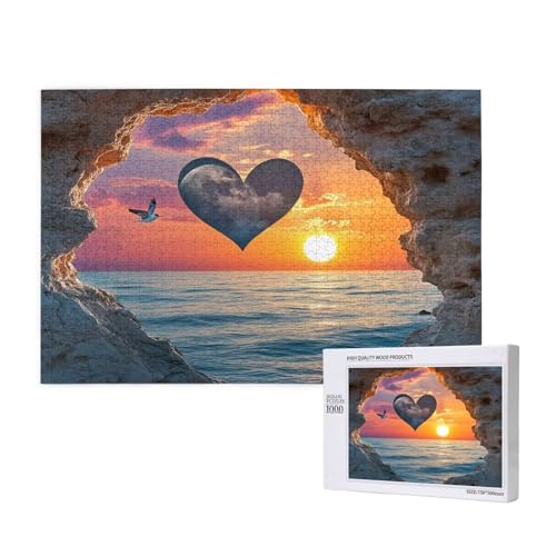 Puzzle Sonnenuntergang Puzzle 1000 Teile Meer Holzpuzzle Erwachsene mit Schachtel und Poster,Schwieriges - Unterhaltsames - Herausforderndes - Geeignet für Anfänger,Geschenke für Männer/Frauen 2T-465 Puzzle Sonnenuntergang Puzzle 1000 Teile Meer Holzpuzzle Erwachsene mit Schachtel und Poster,Schwieriges - Unterhaltsames - Herausforderndes - Geeignet für Anfänger,Geschenke für Männer/Frauen 2T-465 von Tamalsj
