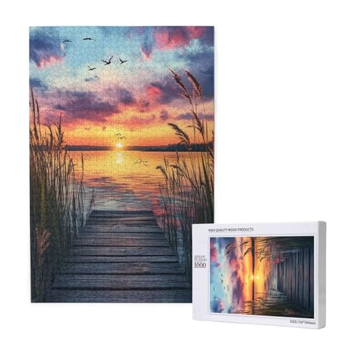 Puzzle Sonnenuntergang Puzzle 300 Teile Meer Holzpuzzle Erwachsene mit Schachtel und Poster,Schwieriges - Unterhaltsames - Herausforderndes - Geeignet für Anfänger,Geschenke für Männer/Frauen 2T-1696 von Tamalsj