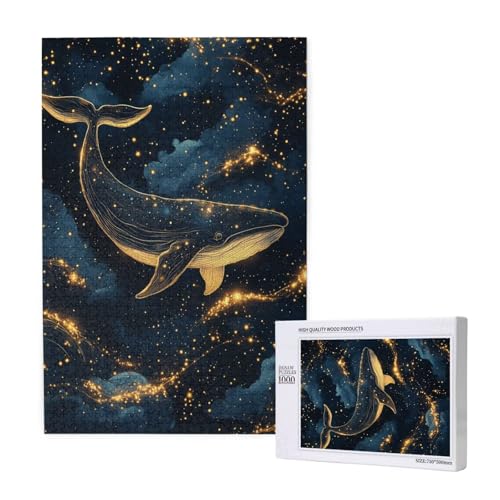 Puzzle Sternenhimmel Puzzle 300 Teile Wal Holzpuzzle Erwachsene mit Schachtel und Poster, Schwieriges - Unterhaltsames - Herausforderndes - Geeignet für Anfänger, Geschenke für Männer/Frauen 2T-1710 von Tamalsj