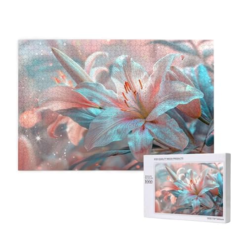 Puzzle Traum Puzzle 1000 Teile Blume Holzpuzzle Erwachsene mit Schachtel und Poster, Schwieriges - Unterhaltsames - Herausforderndes Spiel - Geeignet für Anfänger, Geschenke für Männer/Frauen 2T-442 von Tamalsj