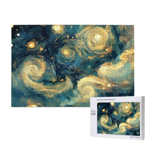 Puzzle Traum Puzzle 1000 Teile Sternenhimmel Holzpuzzle Erwachsene mit Schachtel und Poster, Schwieriges - Unterhaltsames - Herausforderndes - Geeignet für Anfänger, Geschenke für Männer/Frauen 2T-798 von Tamalsj