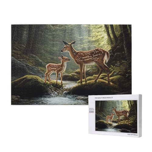 Puzzle Wald Puzzle 1000 Teile REH Holzpuzzle Erwachsene mit Schachtel und Poster, Schwieriges - Unterhaltsames - Herausforderndes Spiel - Geeignet für Anfänger, Geschenke für Männer/Frauen 2T-714 Puzzle Wald Puzzle 1000 Teile REH Holzpuzzle Erwachsene mit Schachtel und Poster, Schwieriges - Unterhaltsames - Herausforderndes Spiel - Geeignet für Anfänger, Geschenke für Männer/Frauen 2T-714 von Tamalsj
