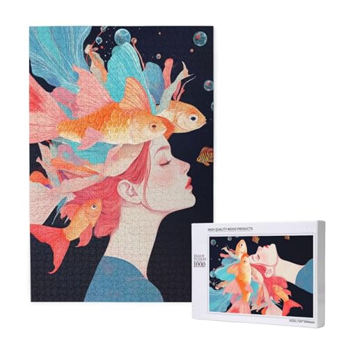 Puzzle Weiblich Heiß Puzzle 4000 Teile Fisch Holzpuzzle Erwachsene mit Schachtel und Poster,Schwieriges - Unterhaltsames - Herausforderndes - Geeignet für Anfänger,Geschenke für Männer/Frauen 2T-1816 von Tamalsj