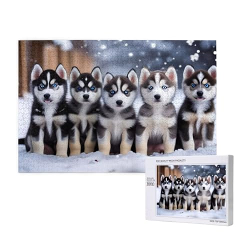 Puzzle Winter Puzzle 1000 Teile Hund Holzpuzzle Erwachsene mit Schachtel und Poster, Schwieriges - Unterhaltsames - Herausforderndes Spiel - Geeignet für Anfänger, Geschenke für Männer/Frauen 2T-54 Puzzle Winter Puzzle 1000 Teile Hund Holzpuzzle Erwachsene mit Schachtel und Poster, Schwieriges - Unterhaltsames - Herausforderndes Spiel - Geeignet für Anfänger, Geschenke für Männer/Frauen 2T-54 von Tamalsj