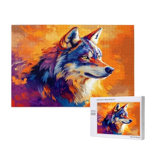 Puzzle Wolf Puzzle 1000 Teile Bunt Holzpuzzle Erwachsene mit Schachtel und Poster, Schwieriges - Unterhaltsames - Herausforderndes Spiel - Geeignet für Anfänger, Geschenke für Männer/Frauen 2T-672 Puzzle Wolf Puzzle 1000 Teile Bunt Holzpuzzle Erwachsene mit Schachtel und Poster, Schwieriges - Unterhaltsames - Herausforderndes Spiel - Geeignet für Anfänger, Geschenke für Männer/Frauen 2T-672 von Tamalsj