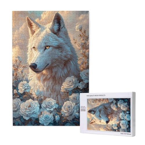 Puzzle Wolf Puzzle 2000 Teile Blume Holzpuzzle Erwachsene mit Schachtel und Poster, Schwieriges - Unterhaltsames - Herausforderndes Spiel - Geeignet für Anfänger, Geschenke für Männer/Frauen 2T-1683 von Tamalsj