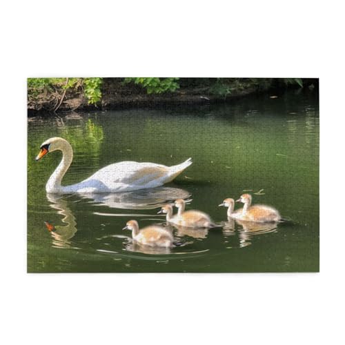 Schwan Puzzle 4000 Teile Erwachsene See, Puzzles mit Verpackung Box und Poster, Lustig Stress Abbauen Familien Unterhaltungsspiele für Raumdekoration, Kreative Geschenke für Männer/Frauen 1T-429 von Tamalsj