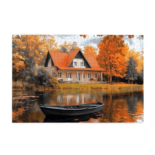 See Puzzle 1000 Teile Erwachsene Herbst, Puzzles mit Verpackung Box und Poster, Lustig Stress Abbauen Familien Unterhaltungsspiele für Raumdekoration, Kreative Geschenke für Männer/Frauen 1T-945 von Tamalsj