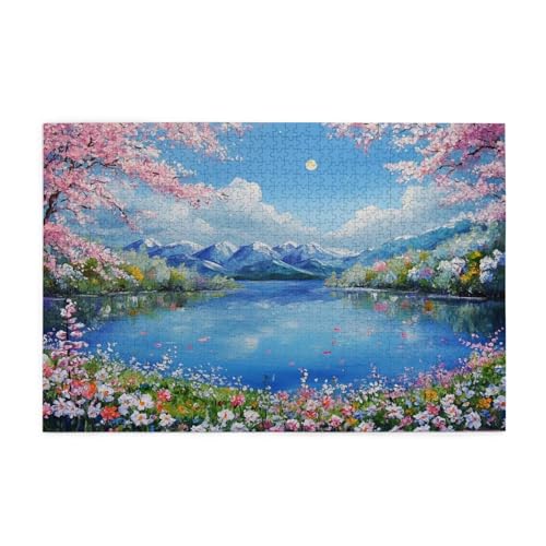 See Puzzle 4000 Teile Erwachsene Blume, Puzzles mit Verpackung Box und Poster, Lustig Stress Abbauen Familien Unterhaltungsspiele für Raumdekoration, Kreative Geschenke für Männer/Frauen 1T-1346 von Tamalsj
