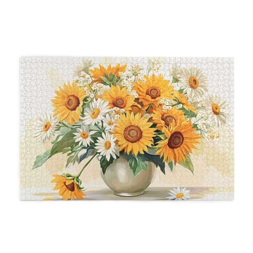 Sonnenblume Puzzle 4000 Teile Erwachsene Gänseblümchen, Puzzles mit Verpackung Box und Poster, Lustig Stress Abbauen Familien Unterhaltungsspiele, Kreative Geschenke für Männer/Frauen Raumdeko 1T-913 von Tamalsj