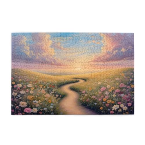 Sonnenuntergang Puzzle 1000 Teile Erwachsene Blume, Puzzles mit Verpackung Box und Poster, Lustig Stress Abbauen Familien Unterhaltungsspiele, Kreative Geschenke für Männer/Frauen Raumdeko 1T-1076 von Tamalsj