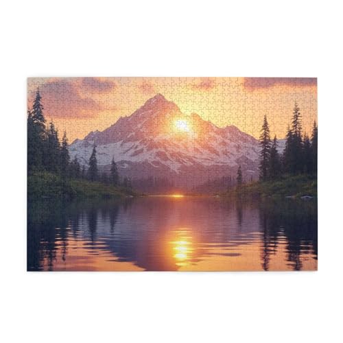 Sonnenuntergang Puzzle 2000 Teile Erwachsene See, Puzzles mit Verpackung Box und Poster, Lustig Stress Abbauen Familien Unterhaltungsspiele, Kreative Geschenke für Männer/Frauen Raumdekoration 1T-1209 von Tamalsj