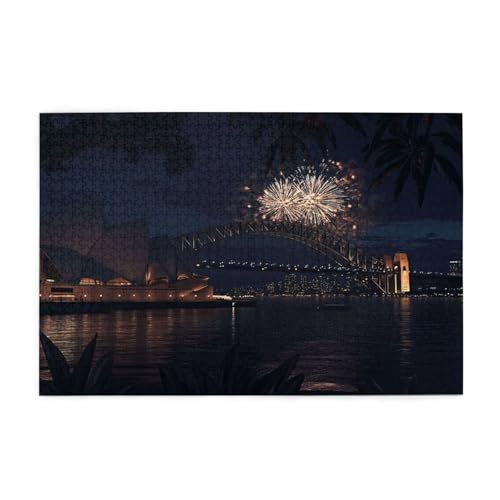 Stadt Puzzle 2000 Teile Erwachsene Feuerwerk, Puzzles mit Verpackung Box und Poster, Lustig Stress Abbauen Familien Unterhaltungsspiele für Raumdekoration, Kreative Geschenke für Männer/Frauen 1T-843 von Tamalsj