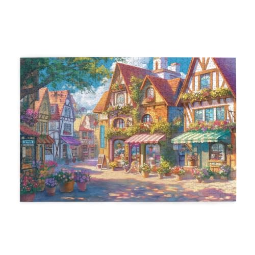 Stadt Puzzle 4000 Teile Erwachsene Karikatur, Puzzles mit Verpackung Box und Poster, Lustig Stress Abbauen Familien Unterhaltungsspiele für Raumdekoration, Kreative Geschenke für Männer/Frauen 1T-1241 von Tamalsj