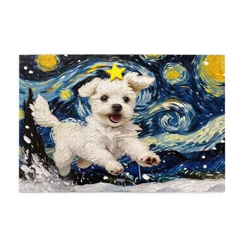 Sternenhimmel Puzzle 1000 Teile Erwachsene Hund, Puzzles mit Verpackung Box und Poster, Lustig Stress Abbauen Familien Unterhaltungsspiele, Kreative Geschenke für Männer/Frauen Raumdekoration 1T-1067 von Tamalsj
