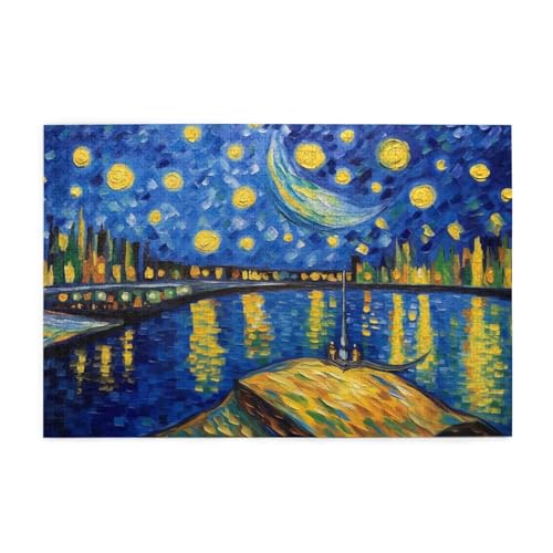 Sternenhimmel Puzzle 1000 Teile Erwachsene Mond, Puzzles mit Verpackung Box und Poster, Lustig Stress Abbauen Familien Unterhaltungsspiele, Kreative Geschenke für Männer/Frauen Raumdekoration 1T-70 von Tamalsj