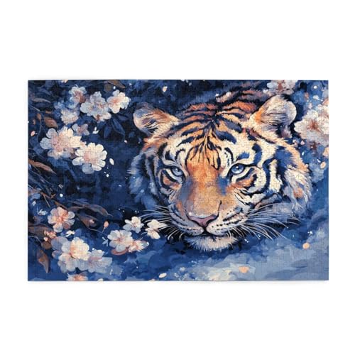Tiger Puzzle 2000 Teile Erwachsene Blume, Puzzles mit Verpackung Box und Poster, Lustig Stress Abbauen Familien Unterhaltungsspiele für Raumdekoration, Kreative Geschenke für Männer/Frauen 1T-1608 von Tamalsj