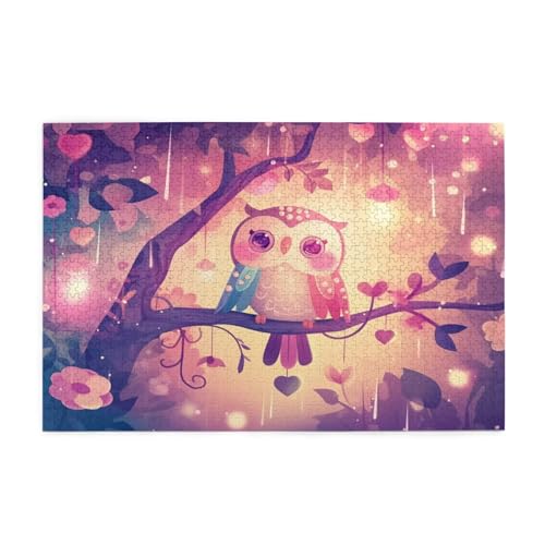 Traum Puzzle 1000 Teile Erwachsene Eule, Puzzles mit Verpackung Box und Poster, Lustig Stress Abbauen Familien Unterhaltungsspiele für Raumdekoration, Kreative Geschenke für Männer/Frauen 1T-1653 von Tamalsj