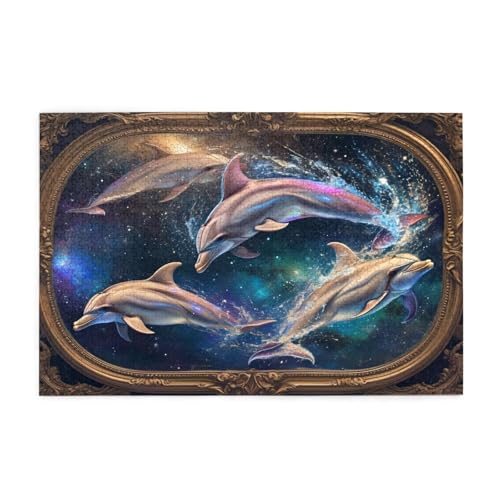 Traum Puzzle 2000 Teile Erwachsene Delphin, Puzzles mit Verpackung Box und Poster, Lustig Stress Abbauen Familien Unterhaltungsspiele für Raumdekoration, Kreative Geschenke für Männer/Frauen 1T-1951 von Tamalsj