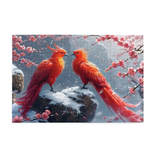 Winter Puzzle 2000 Teile Erwachsene Bird, Puzzles mit Verpackung Box und Poster, Lustig Stress Abbauen Familien Unterhaltungsspiele für Raumdekoration, Kreative Geschenke für Männer/Frauen 1T-2043 von Tamalsj
