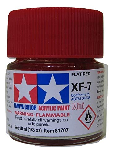 TAMXF7 81707 Acrylic Mini XF7 Flat Red 1/3 oz by Tamiya Paints von TAMIYA