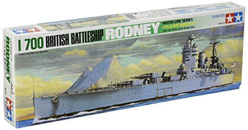 TAMIYA 77502 1/700 British Battleship Plastic Model Boat Kit 1:700 Brit. Rodney Schlachtschiff WL, Modellbau, Plastik Bausatz, Basteln, Hobby, Kleben, Plastikbausatz, Mehrfarbig, one Size von TAMIYA