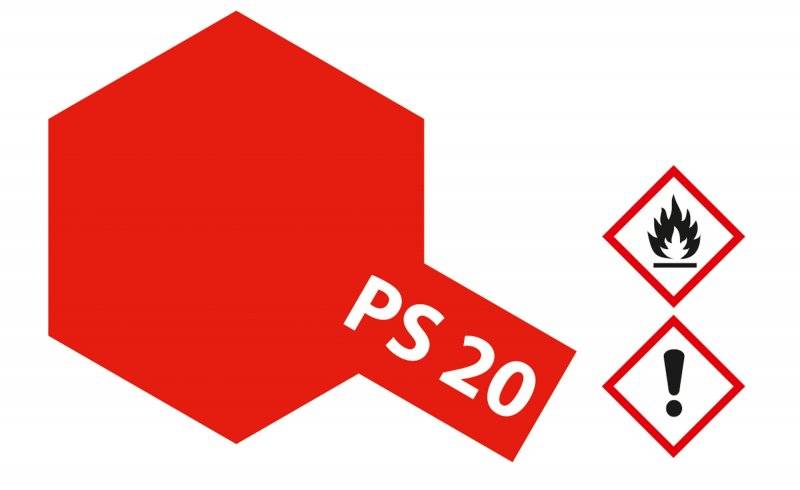 PS-20 Neon Rot Polycarbonat 100ml von Tamiya
