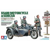 TAMIYA 300035384 1:35 Deutscher Seitenwagengespann KS600 (3 Figuren) von Tamiya