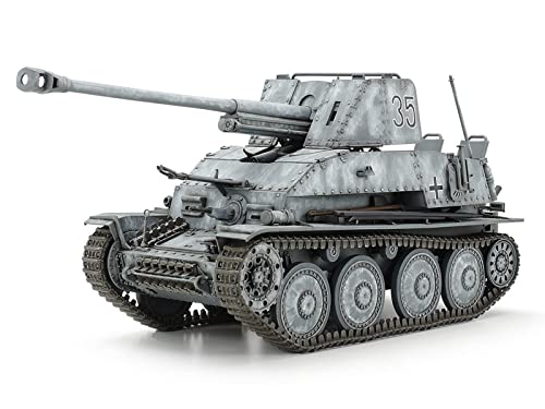 TAMIYA 300035248-1:35 WWII Sonderkraftfahrzeug 139 Jagdpanzer Marder III (2),originalgetreue Nachbildung, Plastik Bausatz, Basteln, Modellbausatz, Zusammenbauen, unlackiert, Braun und Grün von TAMIYA