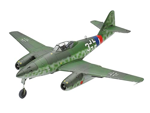 Tamiya 300061087 Militär 300061087-1:48 WWII Deutsche Messerschmitt Me262 A-1A,originalgetreue Nachbildung, Plastik Bausatz, Basteln, Modellbausatz, Zusammenbauen, unlackiert, Mehrfarbig von TAMIYA