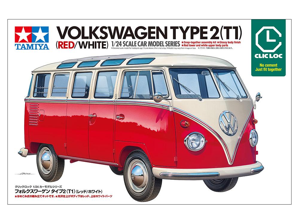 W T1 Bus Type 2 Rot/Weiß - ClicLoc W T1 Bus Type 2 Rot/Weiß - ClicLoc von Tamiya