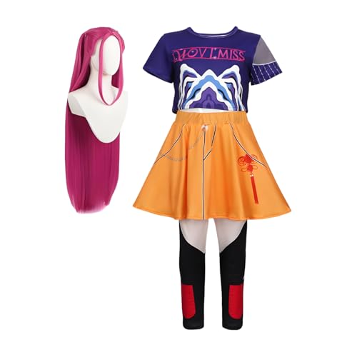 Demons Hunters Kostüm, Anime Cosplay Kostüme Für Mädchen, Dämonenkostüm Für Mädchen Von 5–12 Jahren, Fancy Dress Up Adult Uniform Outfits Full Set Halloween Carnival Party von Tanakeji