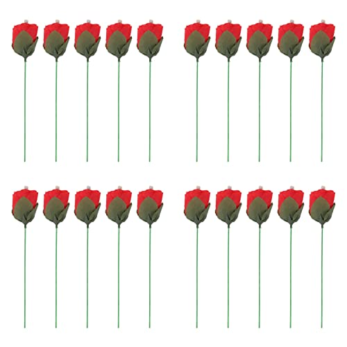 20 Stück Flamme zu Rose Trick Feuer Zaubertrick Flamme Erscheinende Blume 11,2 Zoll Flamme Erscheinende Rose Exquisite Blume Rosentricks Spielzeug Rosentrick für Magiciain Bühnenauftritt Party-Requisi von Tanant