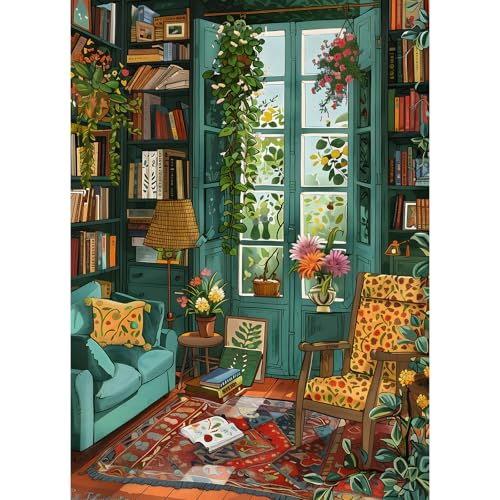 TangComplete Puzzle 1000 Teile für Erwachsene und Kinder, Impossible Game, Puzzles-Geschenk, Clevere Rätsel, Puzzles Farbenfrohes, Puzzle mit Gemütliche Studie-Motiv von TangComplete