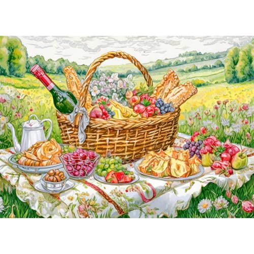 TangComplete Puzzle 1000 Teile für Erwachsene und Kinder, Impossible Game, Puzzles-Geschenk, Clevere Rätsel, Puzzles Farbenfrohes, Puzzle mit Picknick-Motiv von TangComplete